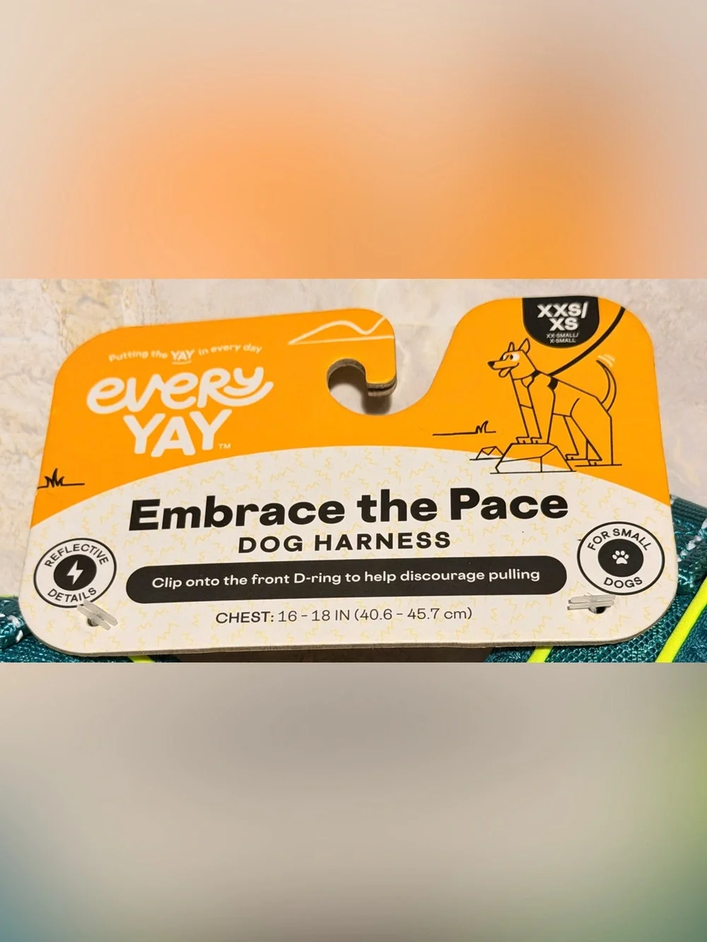 Teal Dog Harness with Neon Yellow Trim - Embrace the Pace